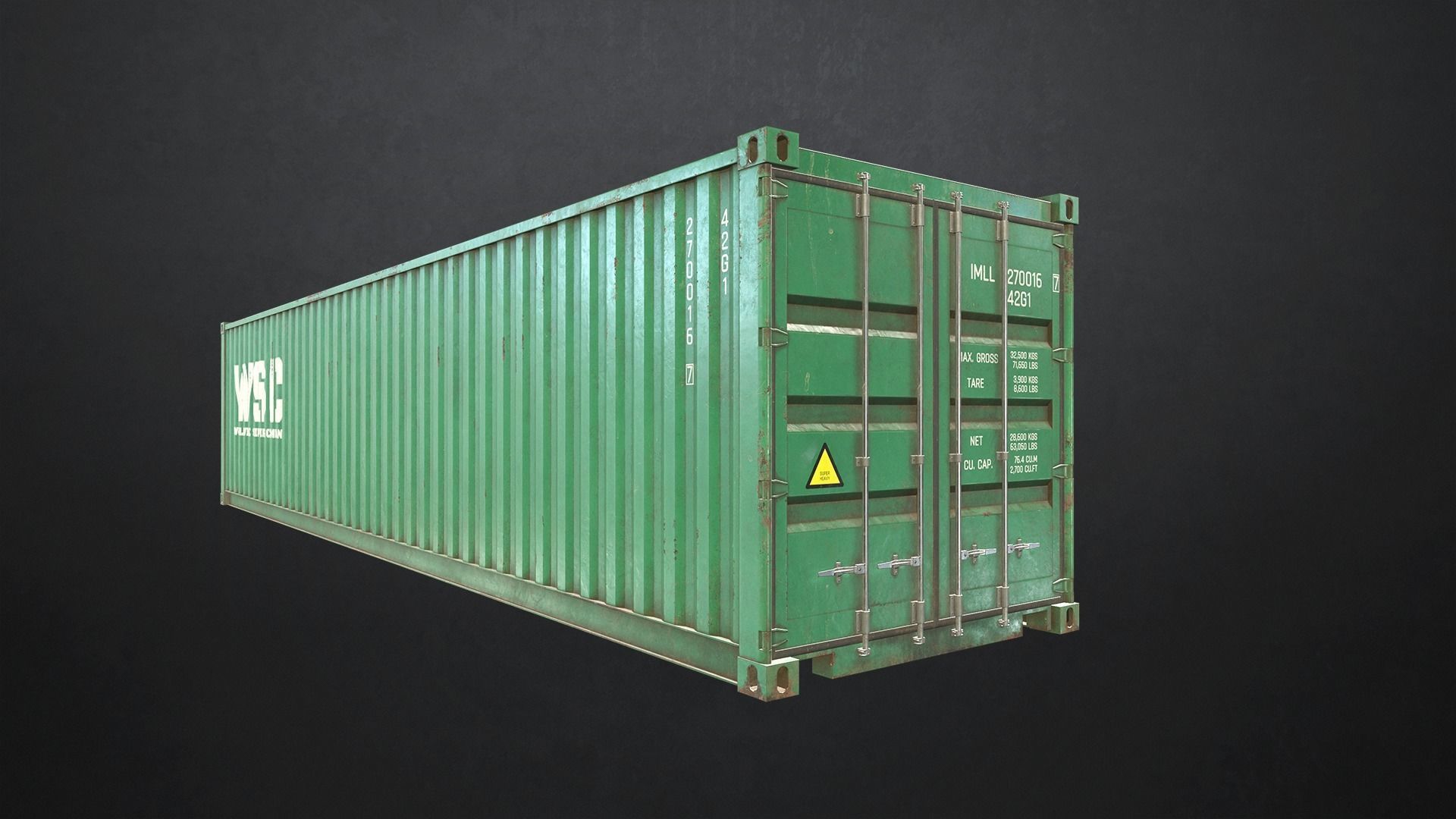 Shipping Container Low-poly 3D model_3