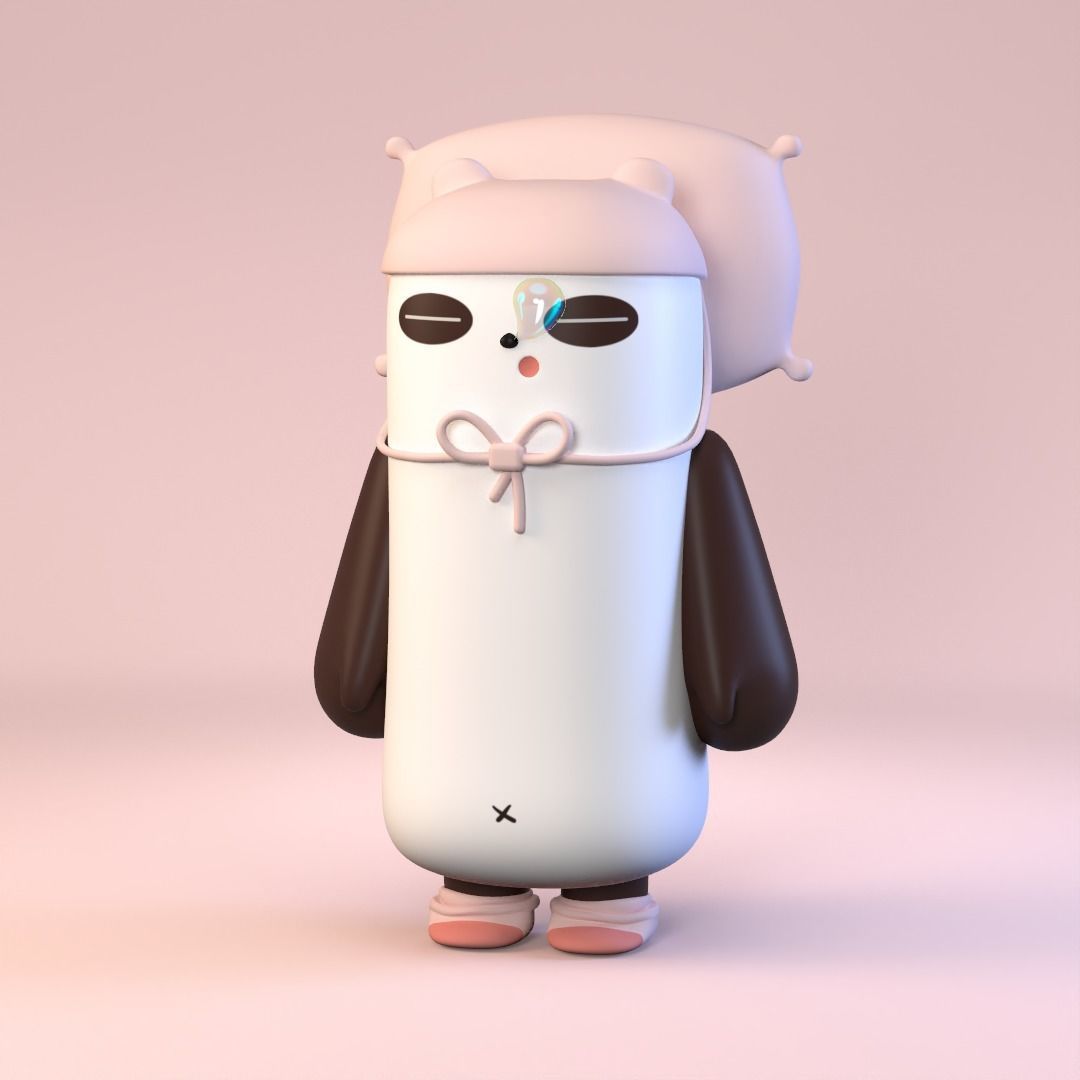 Sleepy Panda 3D print model_1