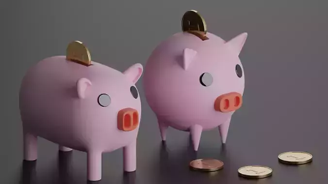 Piggy Bank With Coins