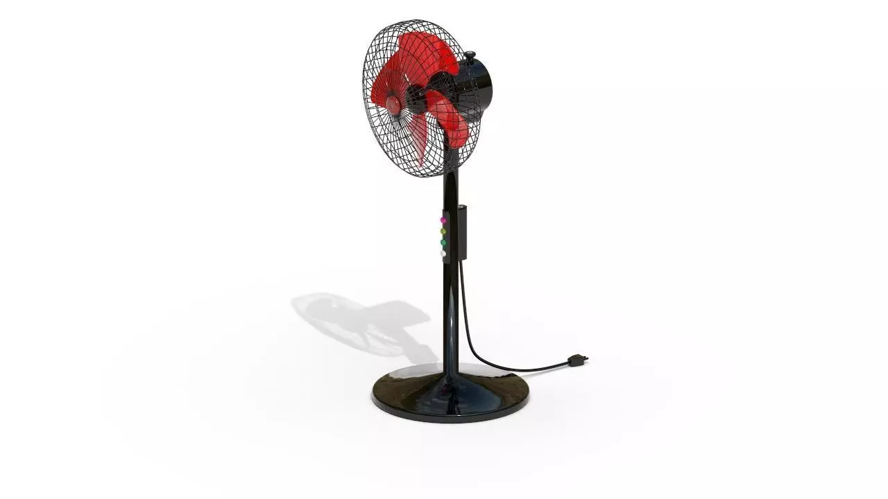 stand-fan rigging Low-poly 3D model