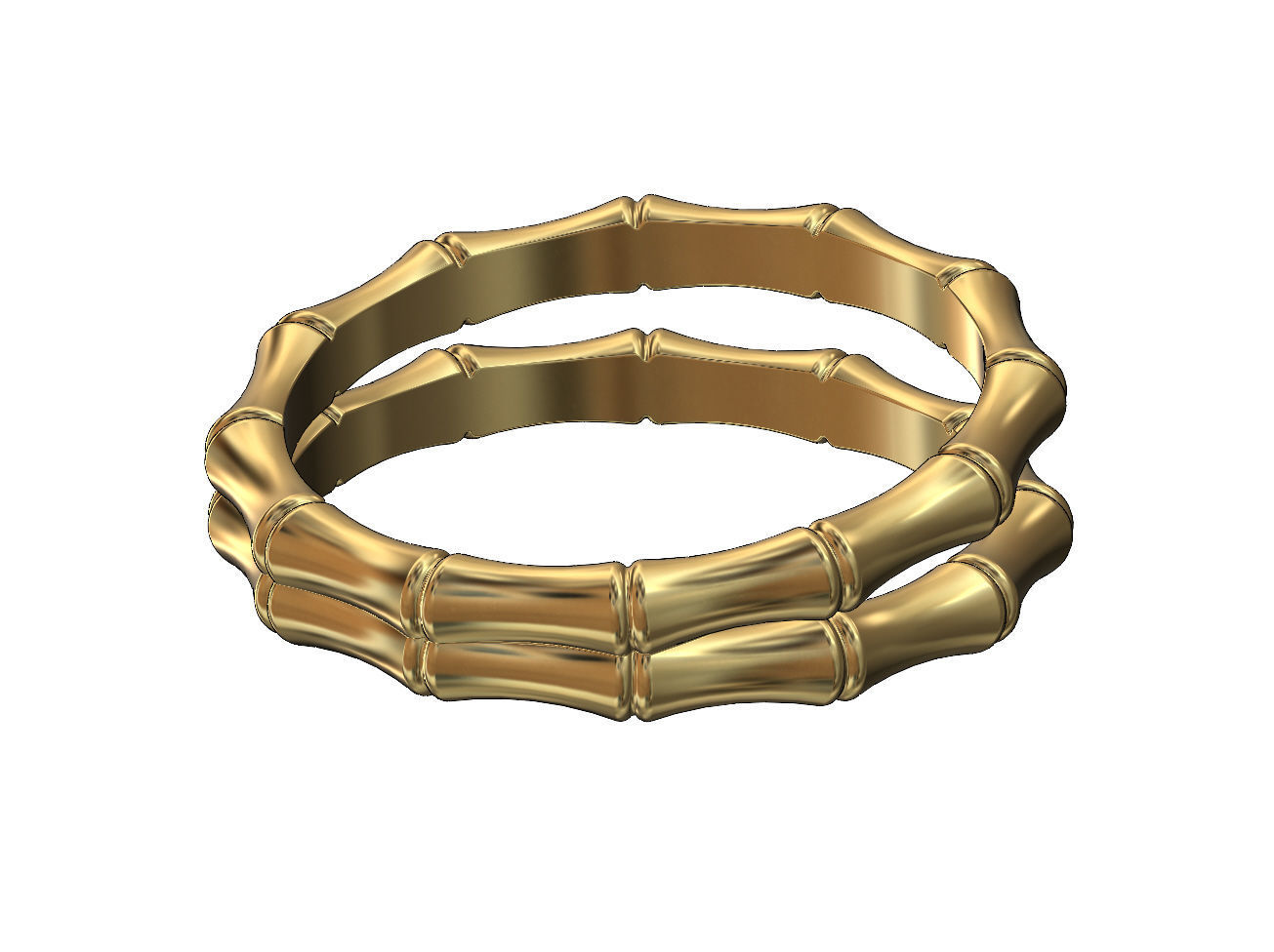 Double row bamboo shaped band US sizes 6 7 8 9 3D print model_4
