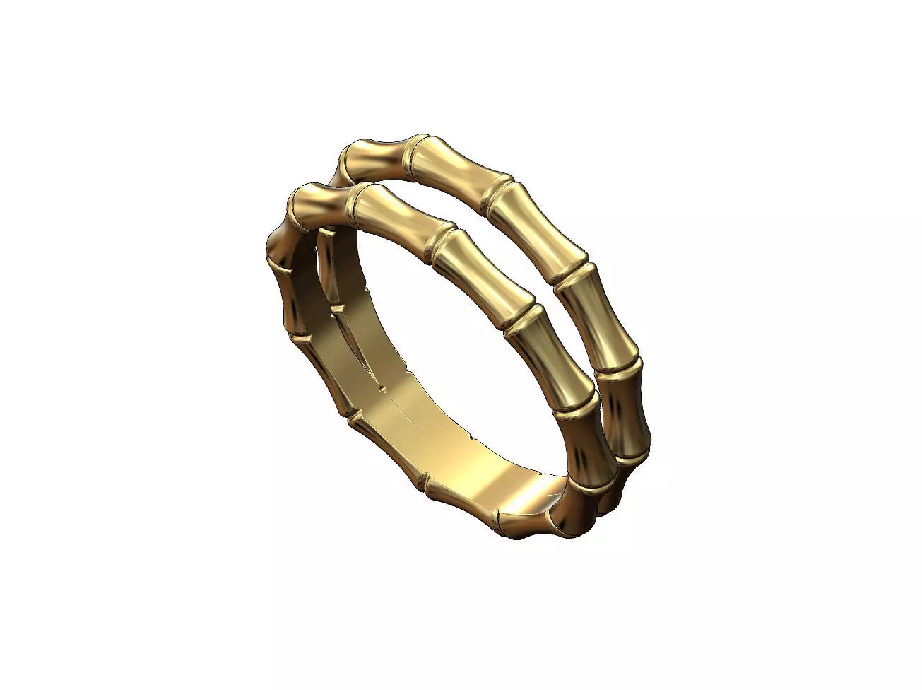 Double row bamboo shaped band US sizes 6 7 8 9 3D print model_0
