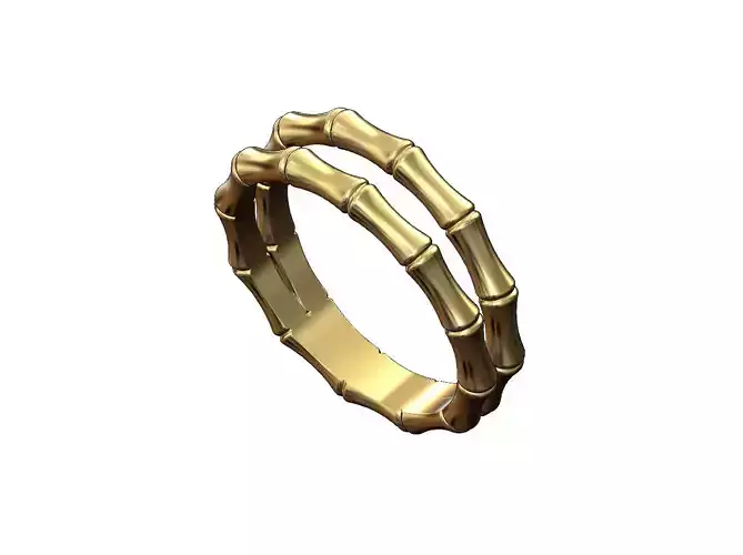 Double row bamboo shaped band US sizes 6 7 8 9