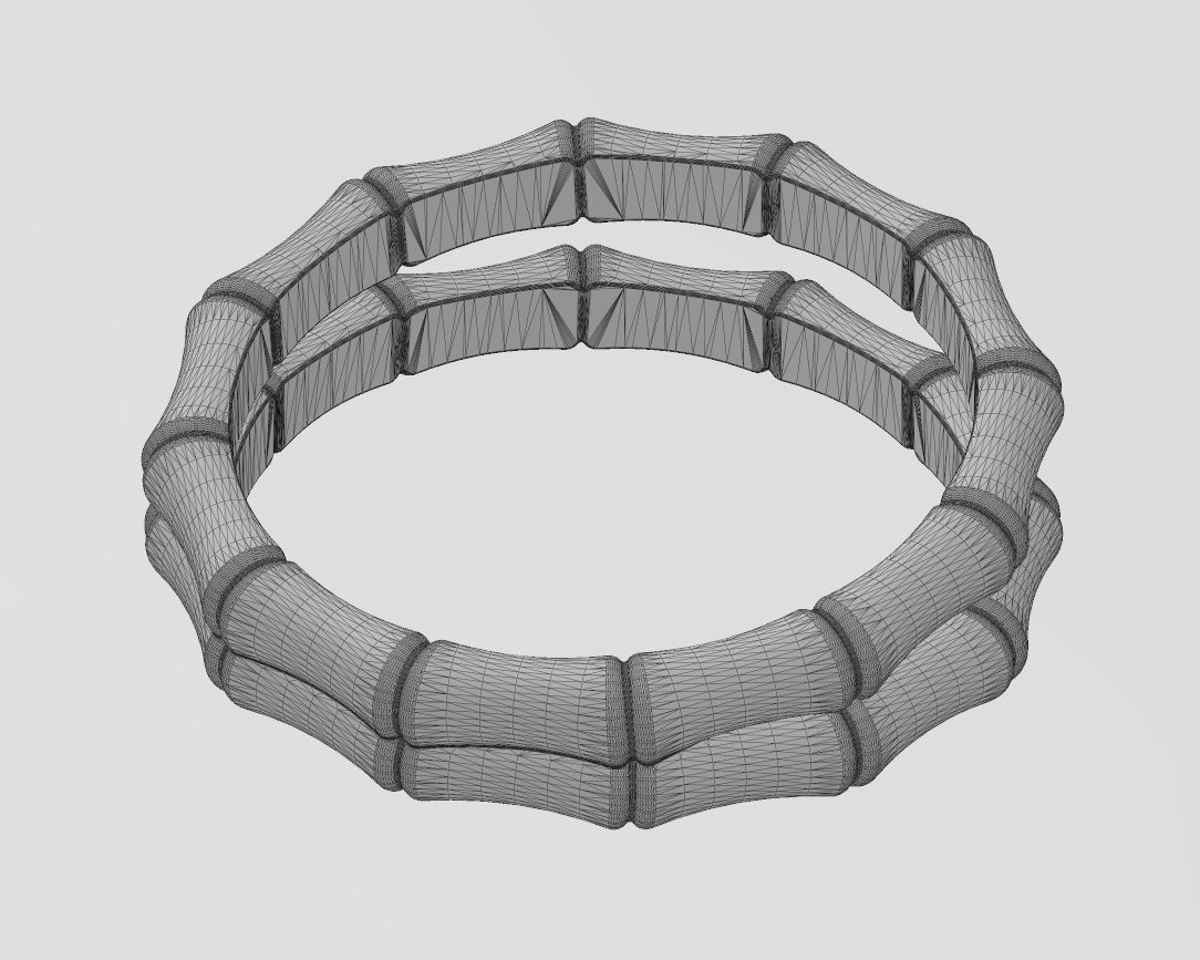 Double row bamboo shaped band US sizes 6 7 8 9 3D print model_15