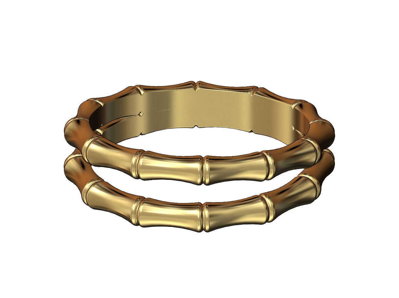 Double row bamboo shaped band US sizes 6 7 8 9 3D print model_3