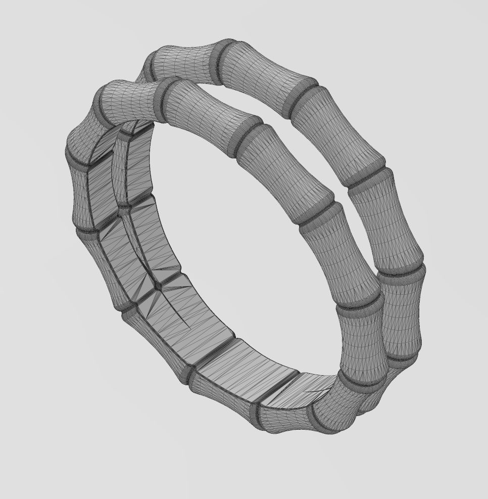 Double row bamboo shaped band US sizes 6 7 8 9 3D print model_14