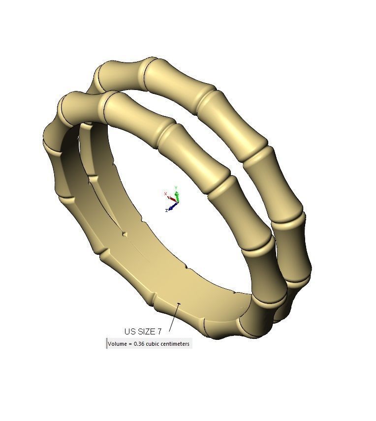 Double row bamboo shaped band US sizes 6 7 8 9 3D print model_11