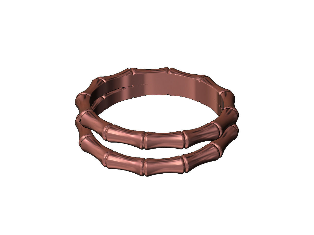 Double row bamboo shaped band US sizes 6 7 8 9 3D print model_9