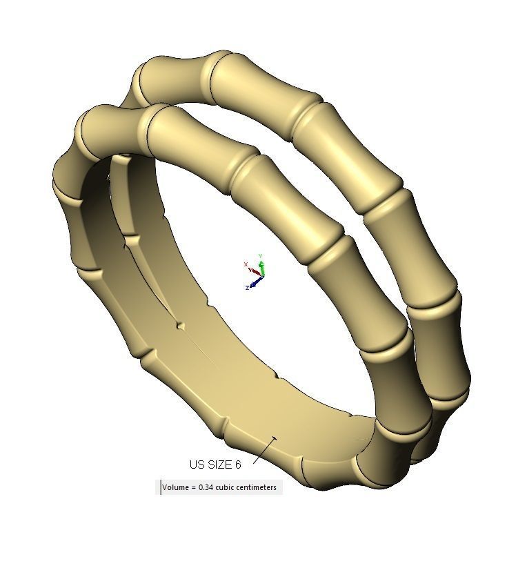Double row bamboo shaped band US sizes 6 7 8 9 3D print model_10