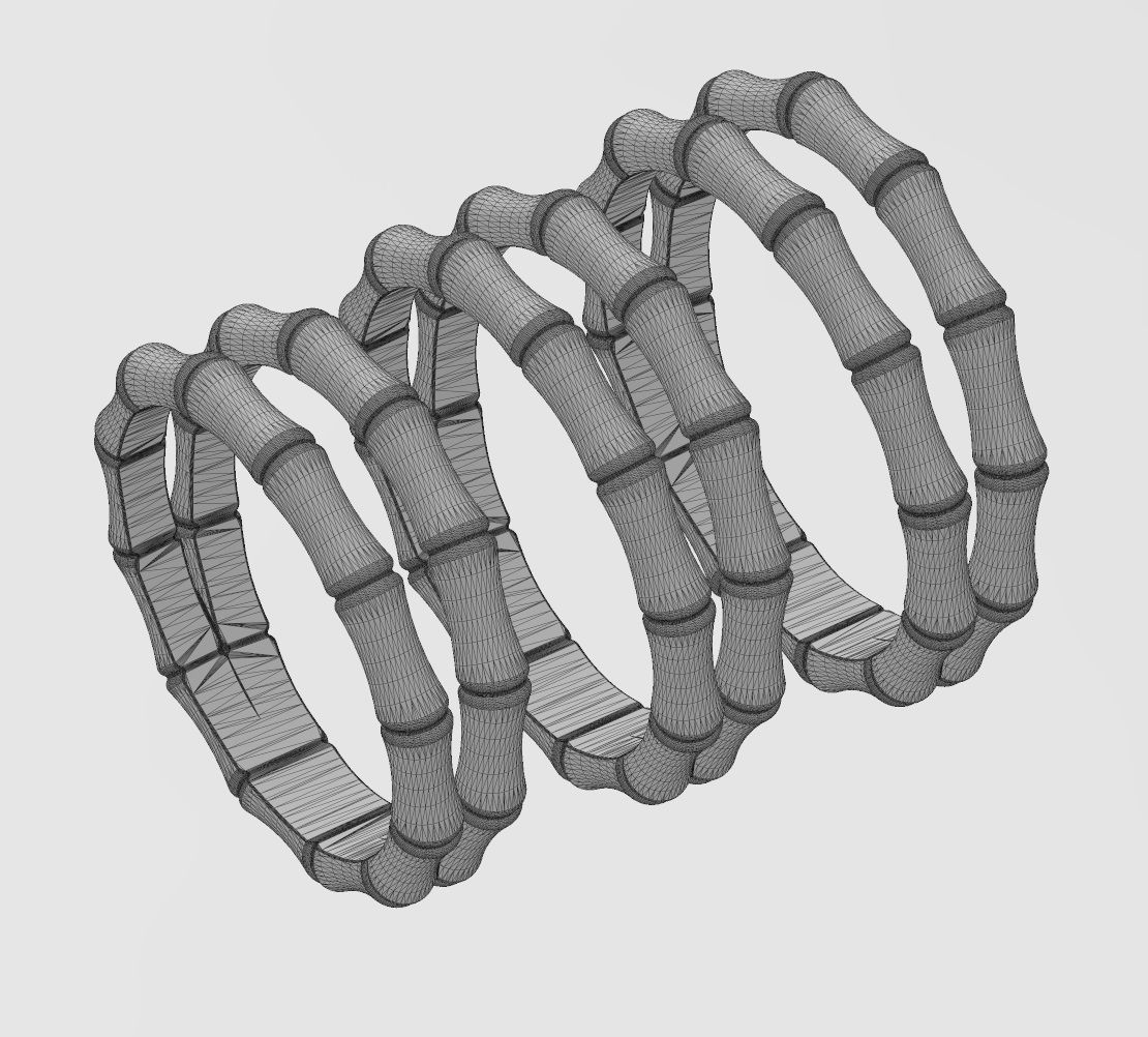 Double row bamboo shaped band US sizes 6 7 8 9 3D print model_13