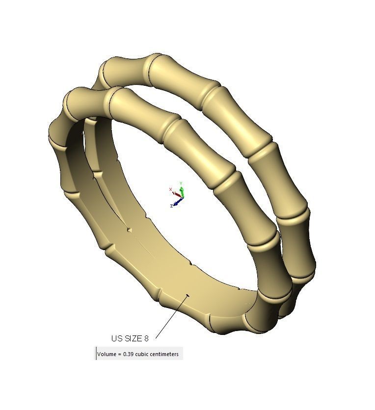 Double row bamboo shaped band US sizes 6 7 8 9 3D print model_12
