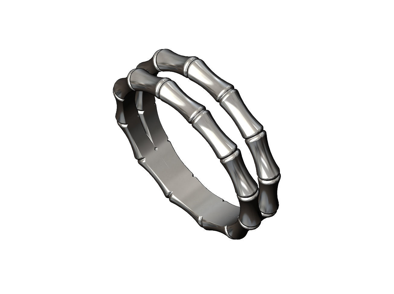 Double row bamboo shaped band US sizes 6 7 8 9 3D print model_8