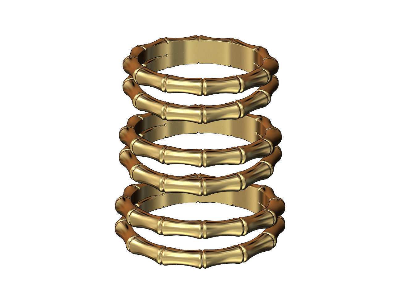 Double row bamboo shaped band US sizes 6 7 8 9 3D print model_2