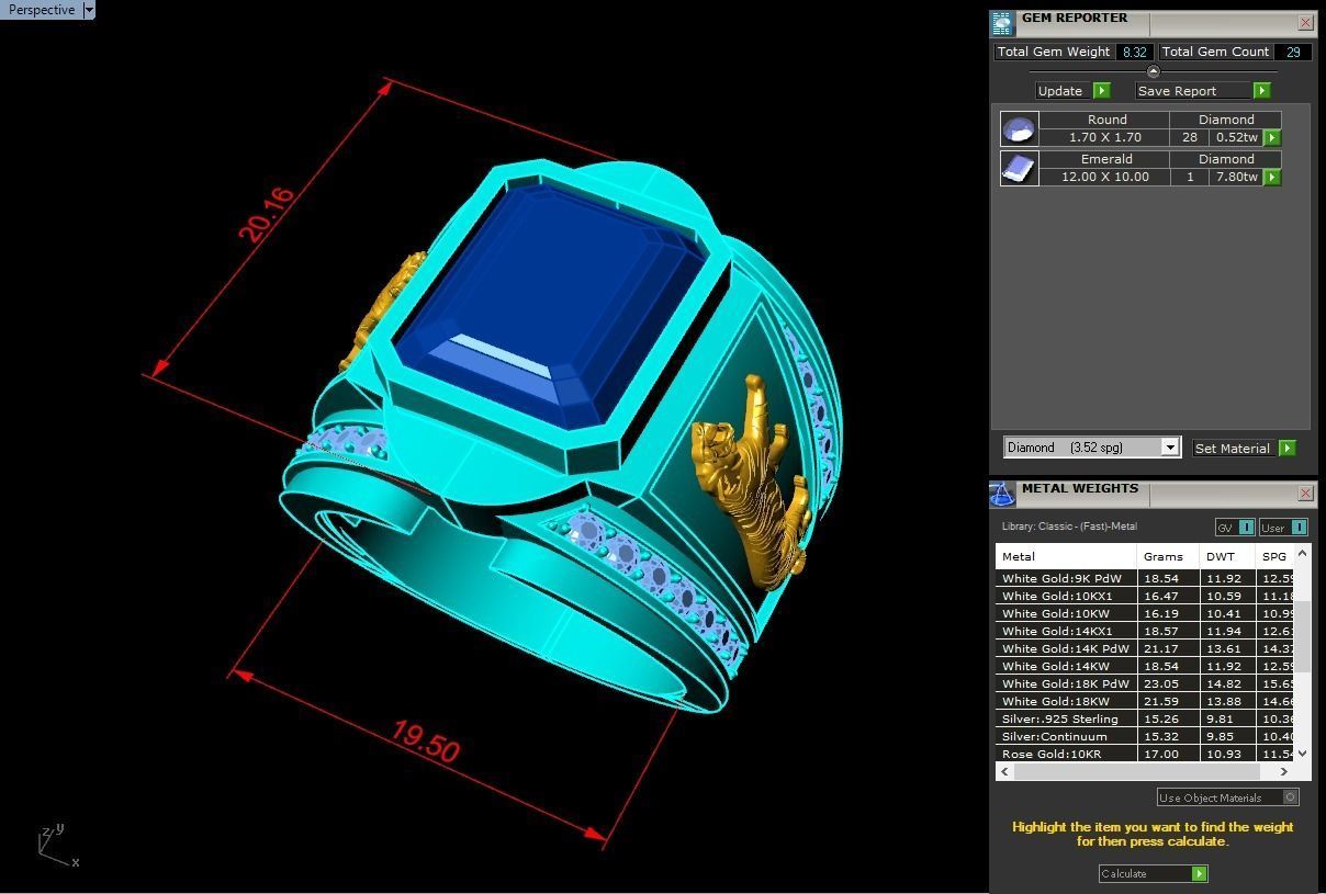 Tiger Rings - Men ring 3D print model_6