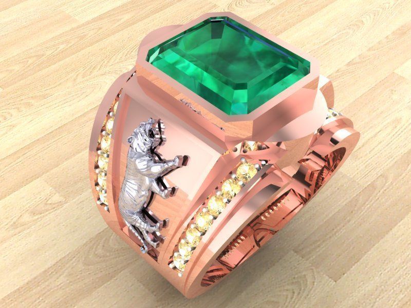 Tiger Rings - Men ring 3D print model_9