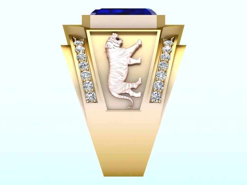 Tiger Rings - Men ring 3D print model_2