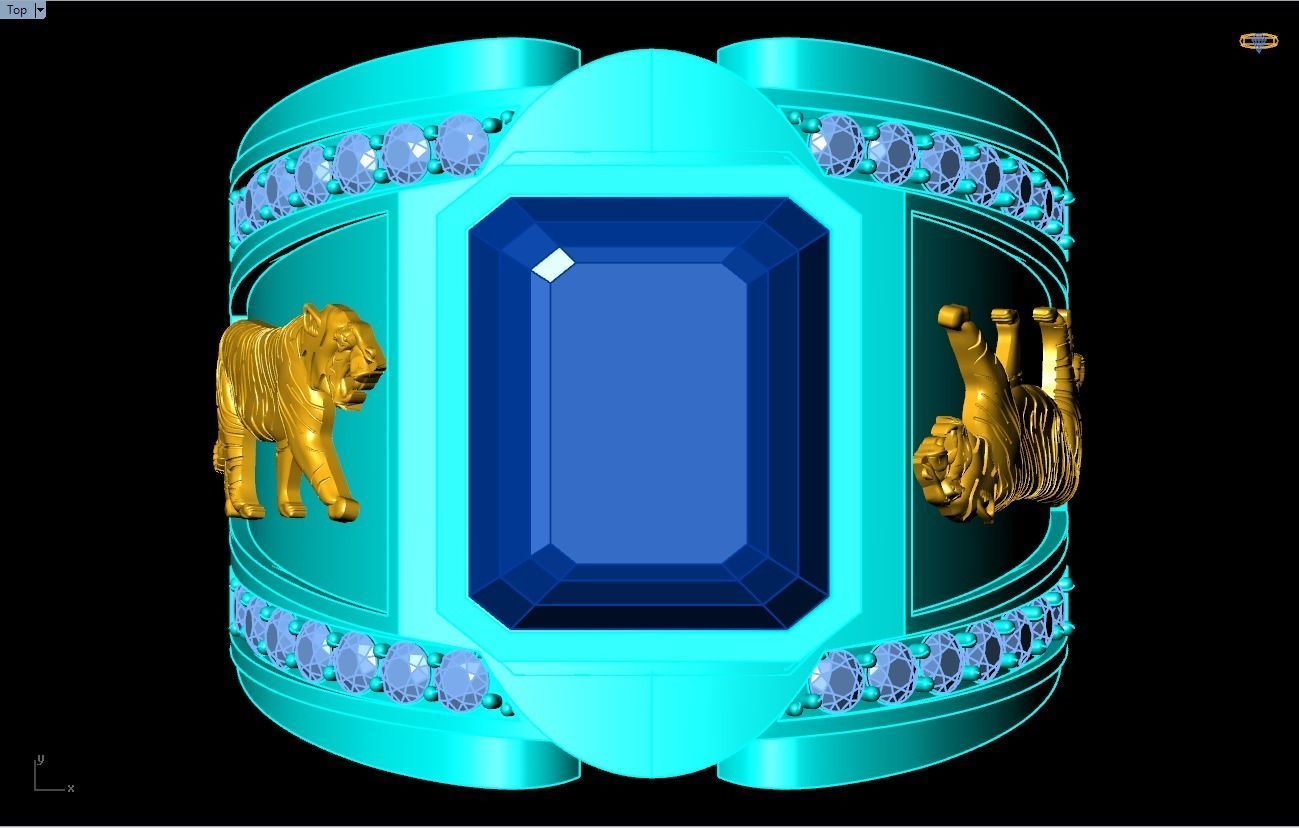 Tiger Rings - Men ring 3D print model_4