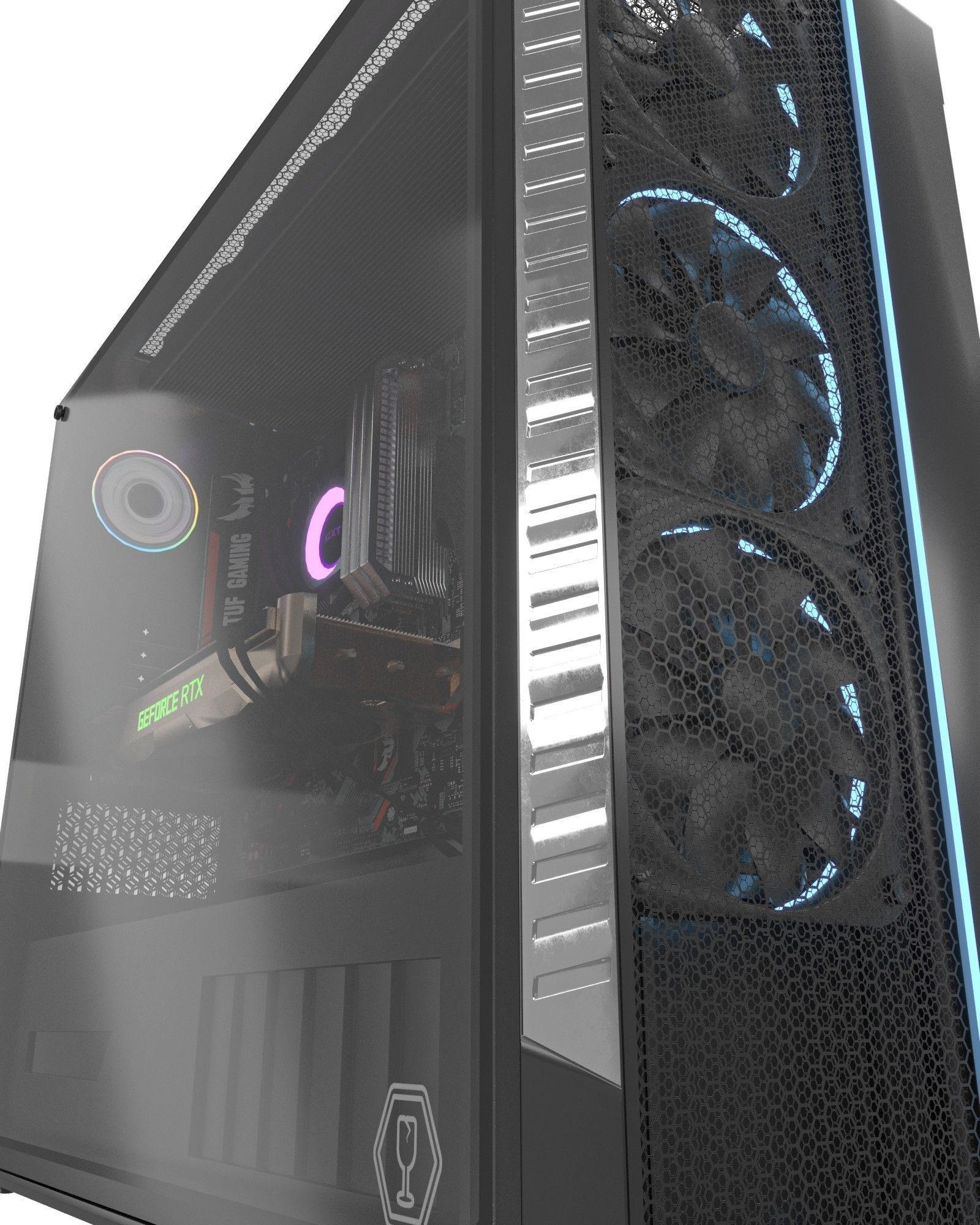 Gaming PC Low-poly 3D model_3