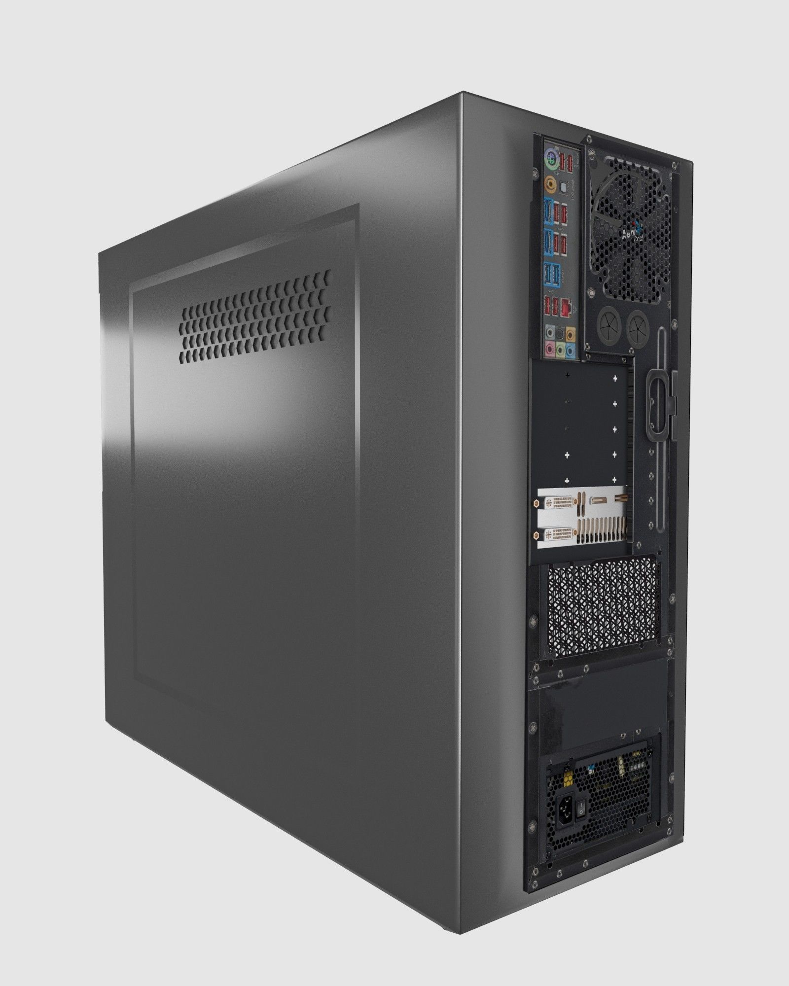 Gaming PC Low-poly 3D model_7