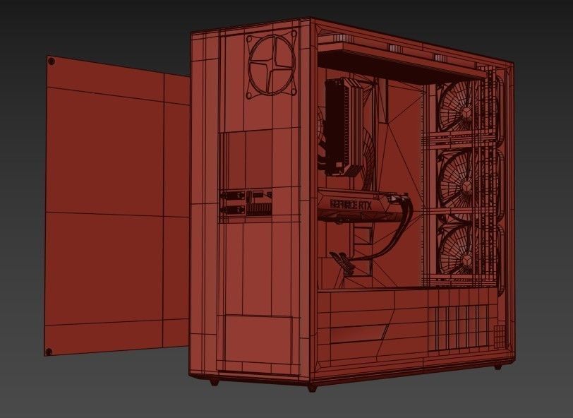 Gaming PC Low-poly 3D model_10