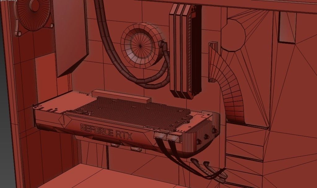 Gaming PC Low-poly 3D model_12