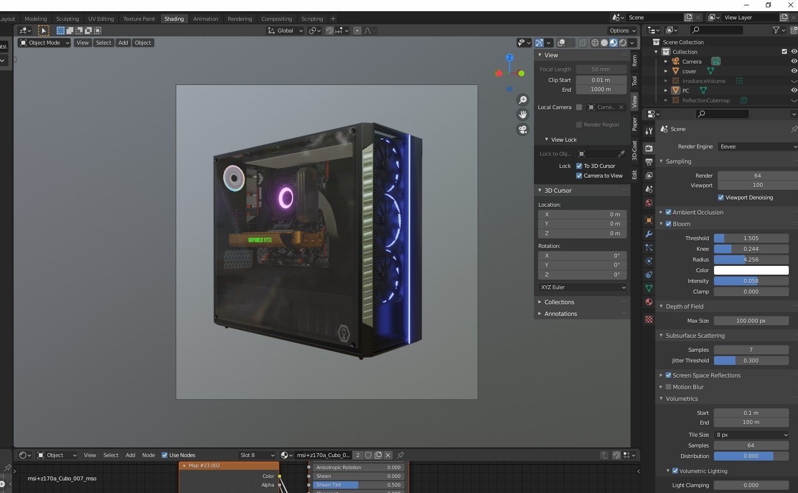 Gaming PC Low-poly 3D model_8