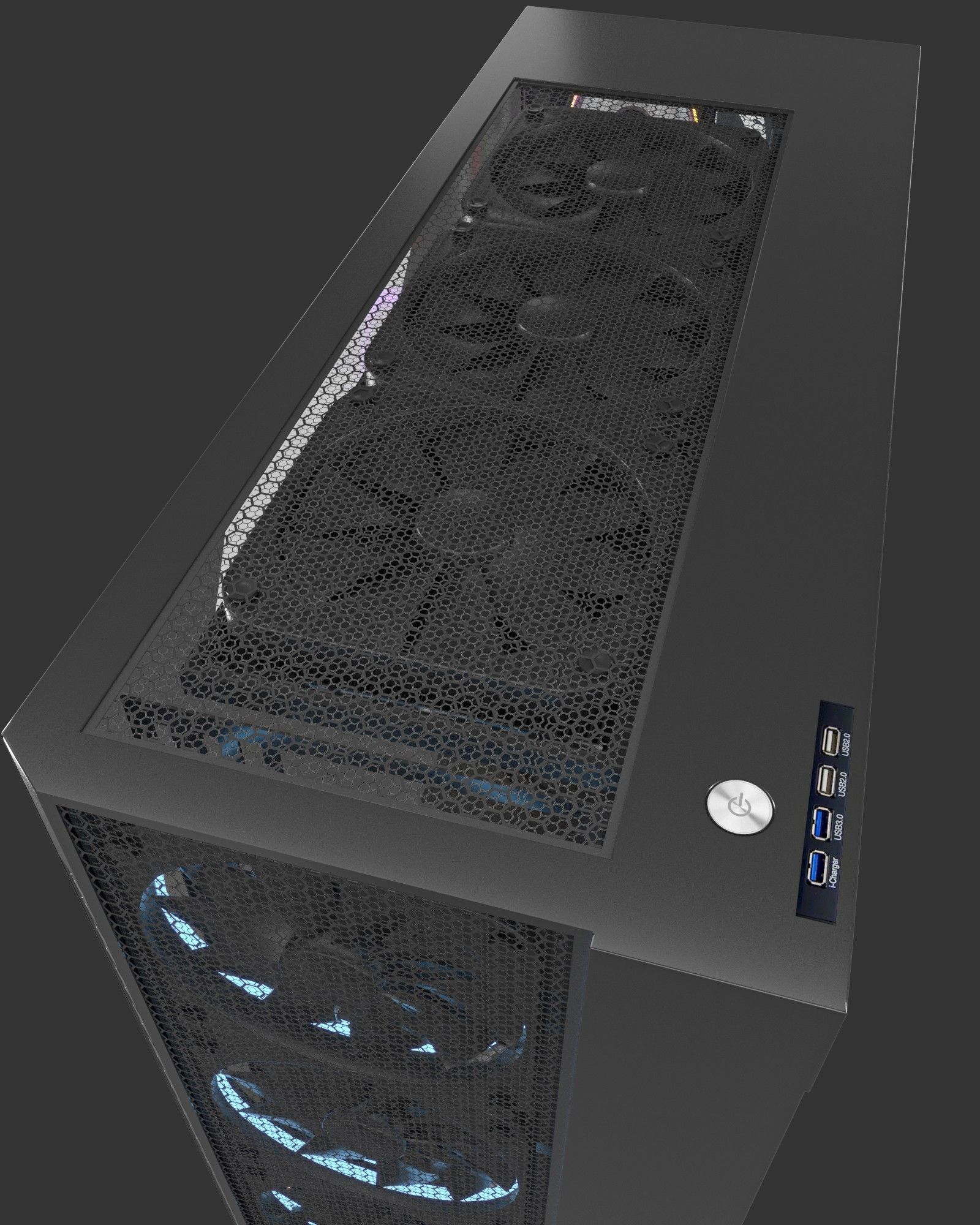 Gaming PC Low-poly 3D model_5