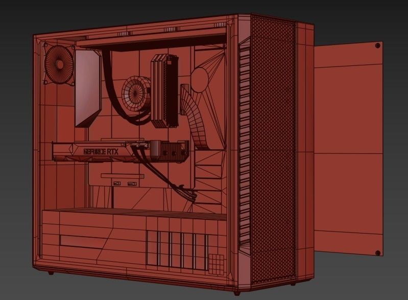 Gaming PC Low-poly 3D model_11