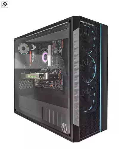 Gaming PC Low-poly 3D model