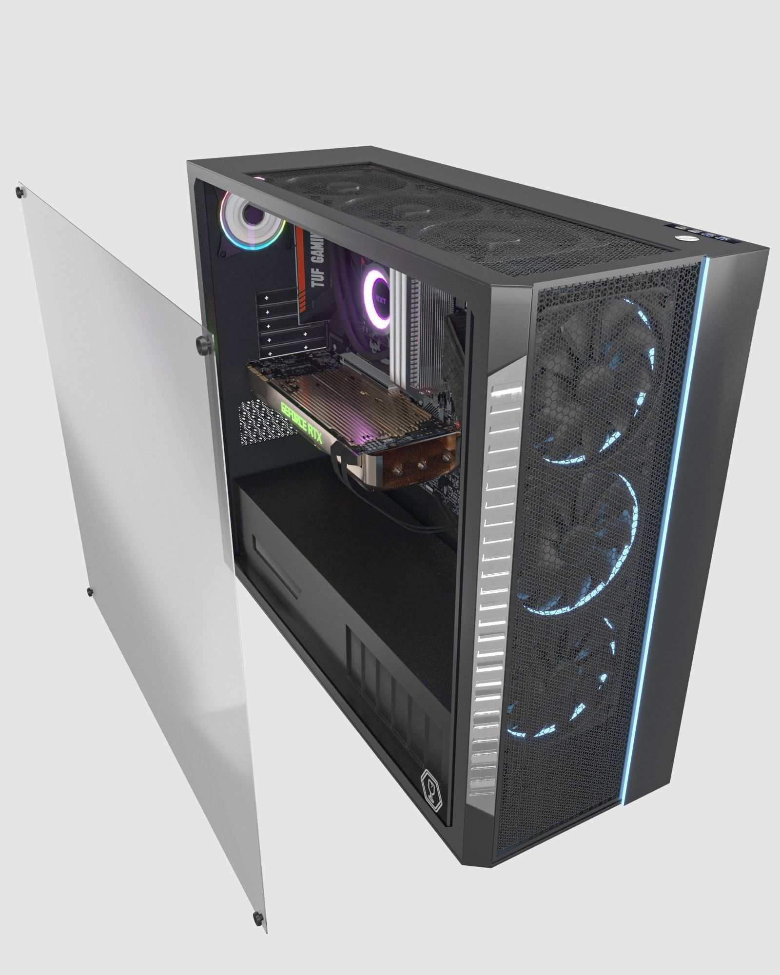 Gaming PC Low-poly 3D model_2