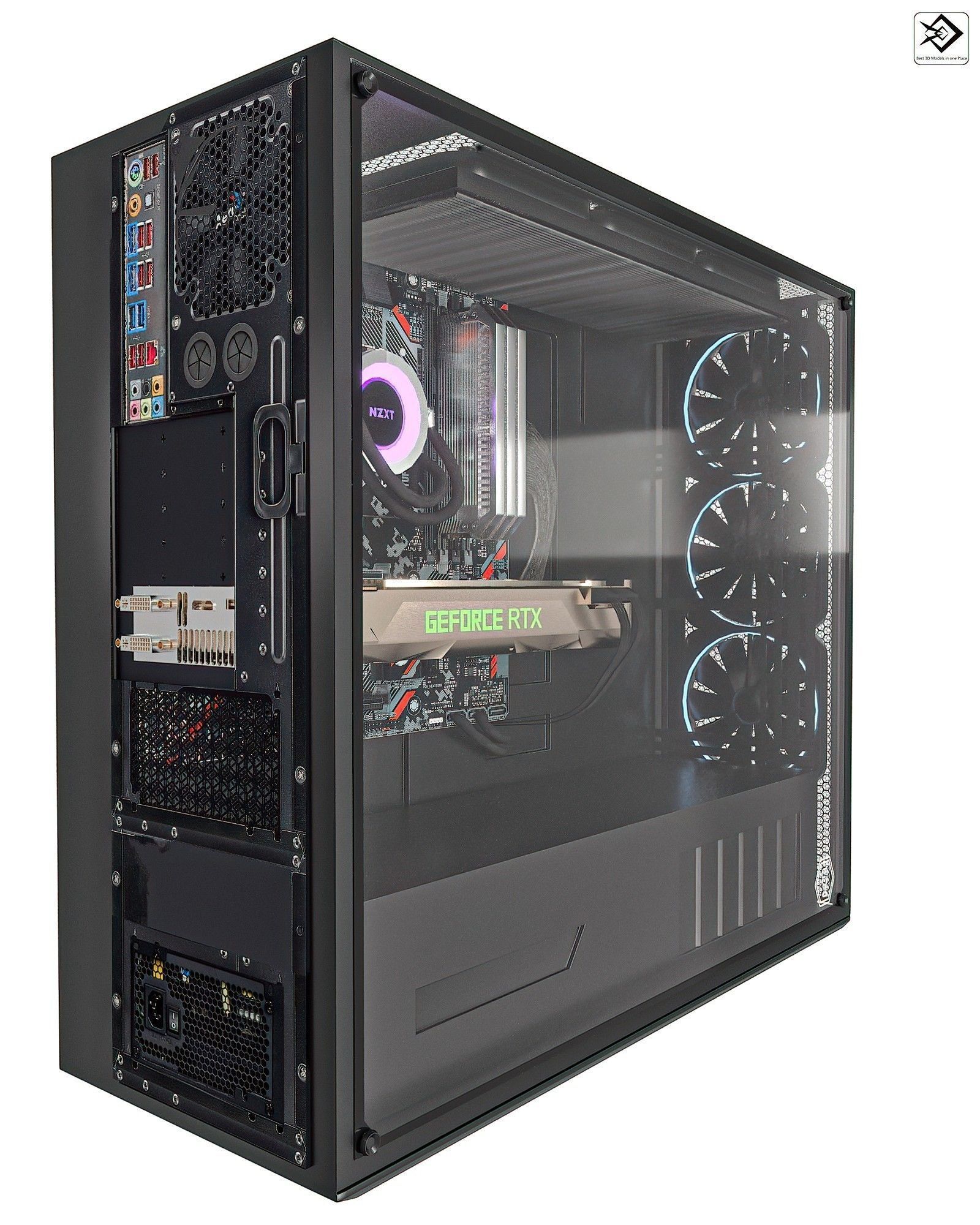 Gaming PC Low-poly 3D model_1