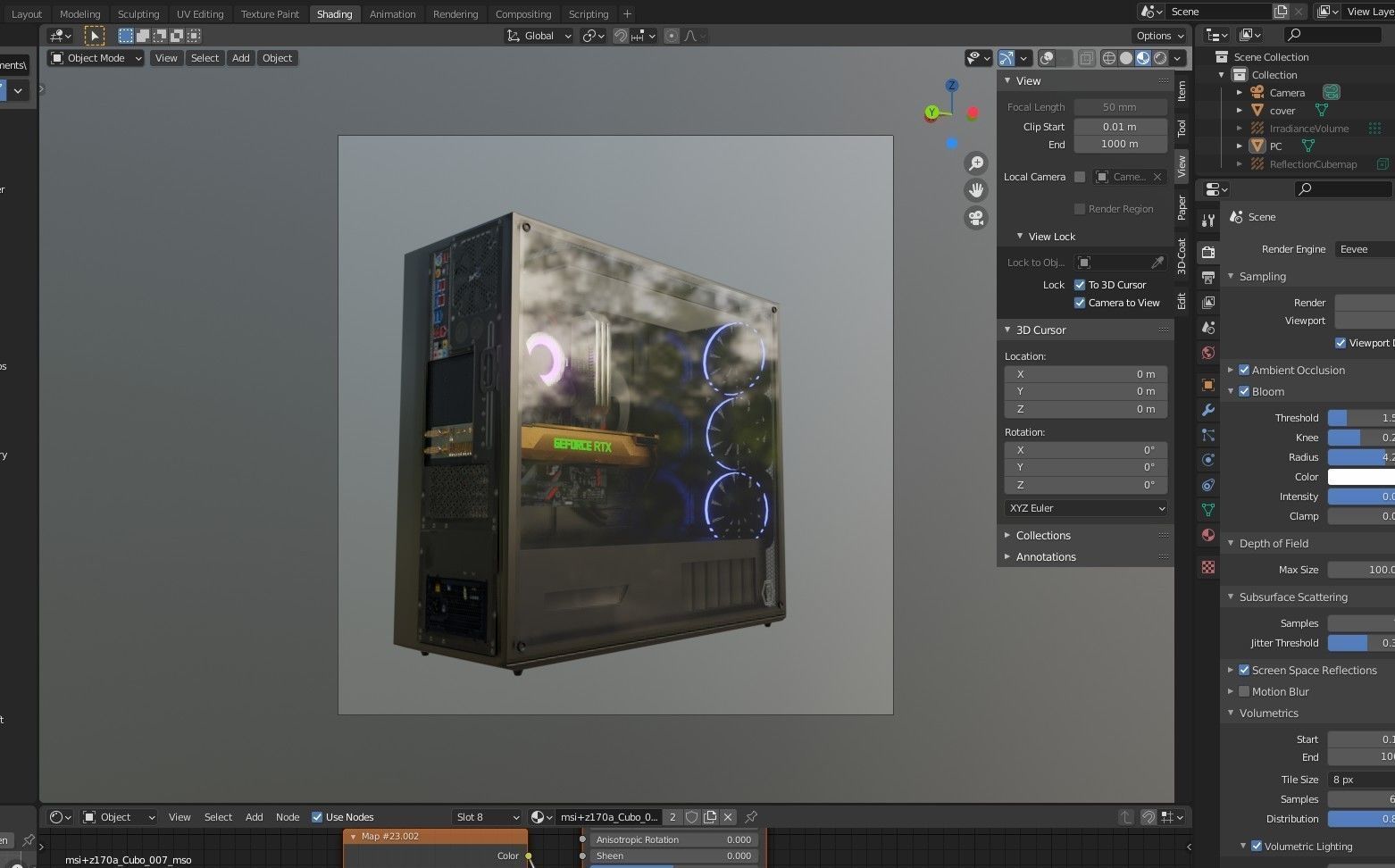 Gaming PC Low-poly 3D model_9