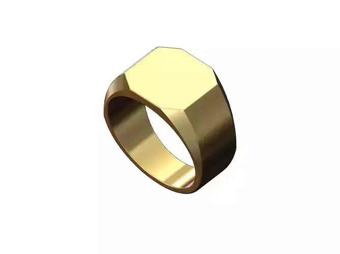 Square 14x14mm chamfred signet US sizes 6to11