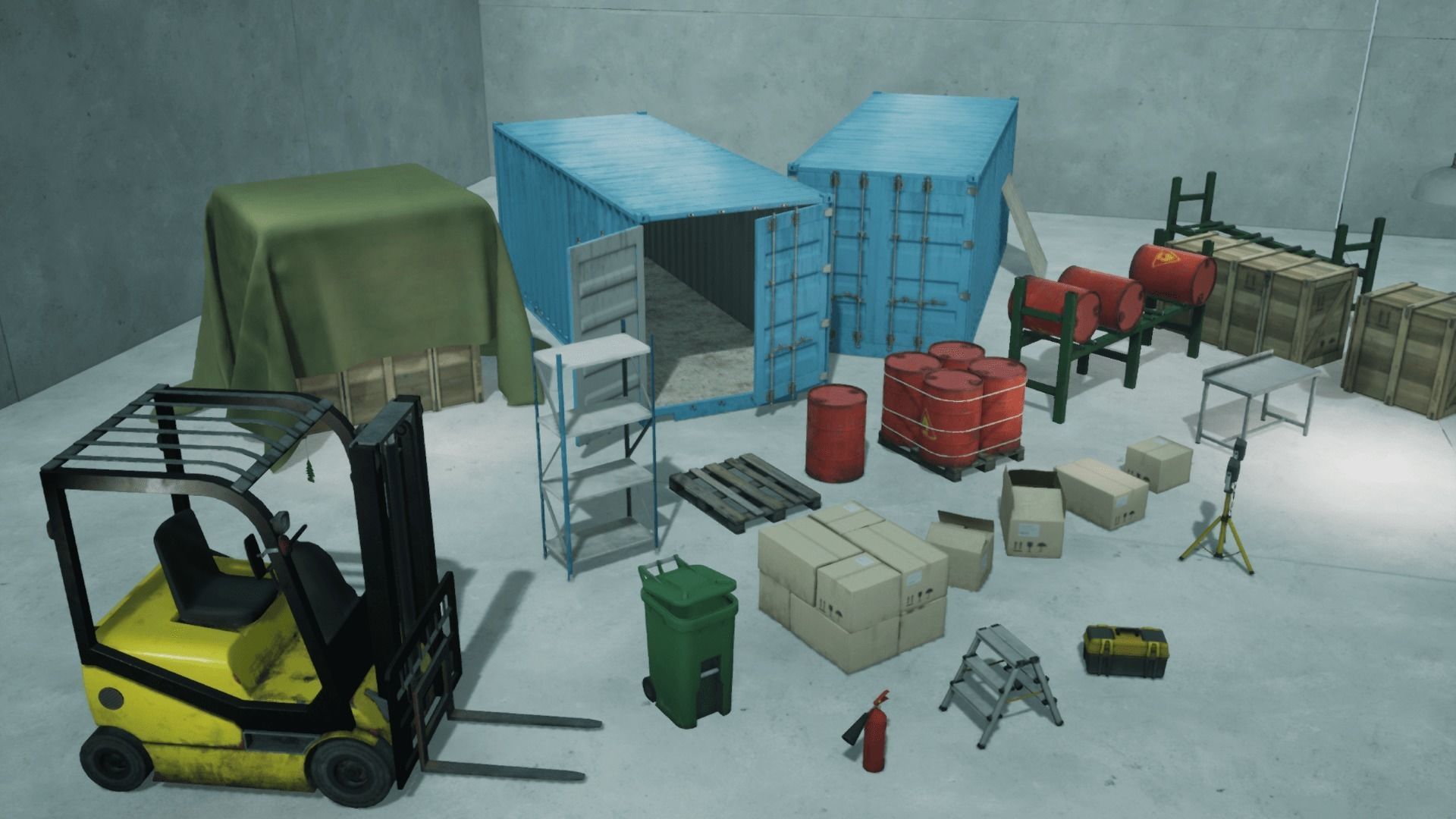 Warehouse Props Pack Low-poly 3D model_1