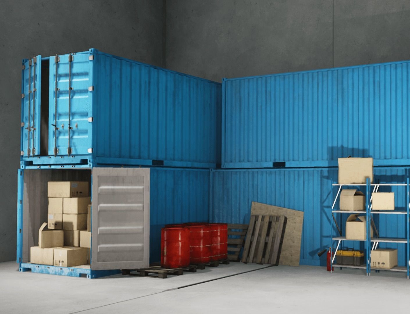 Warehouse Props Pack Low-poly 3D model_0