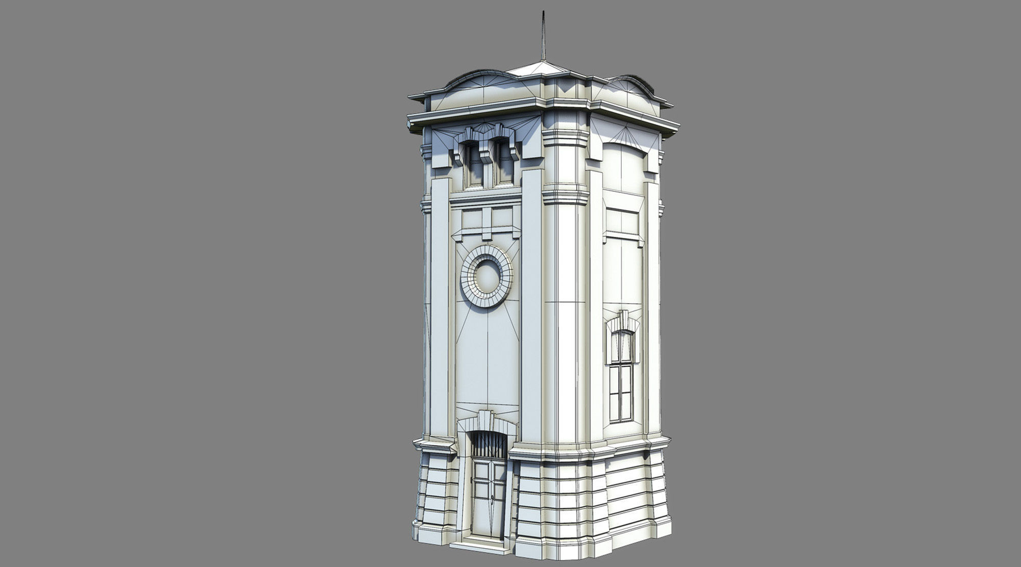 Water Tower 01 Low-poly 3D model_8