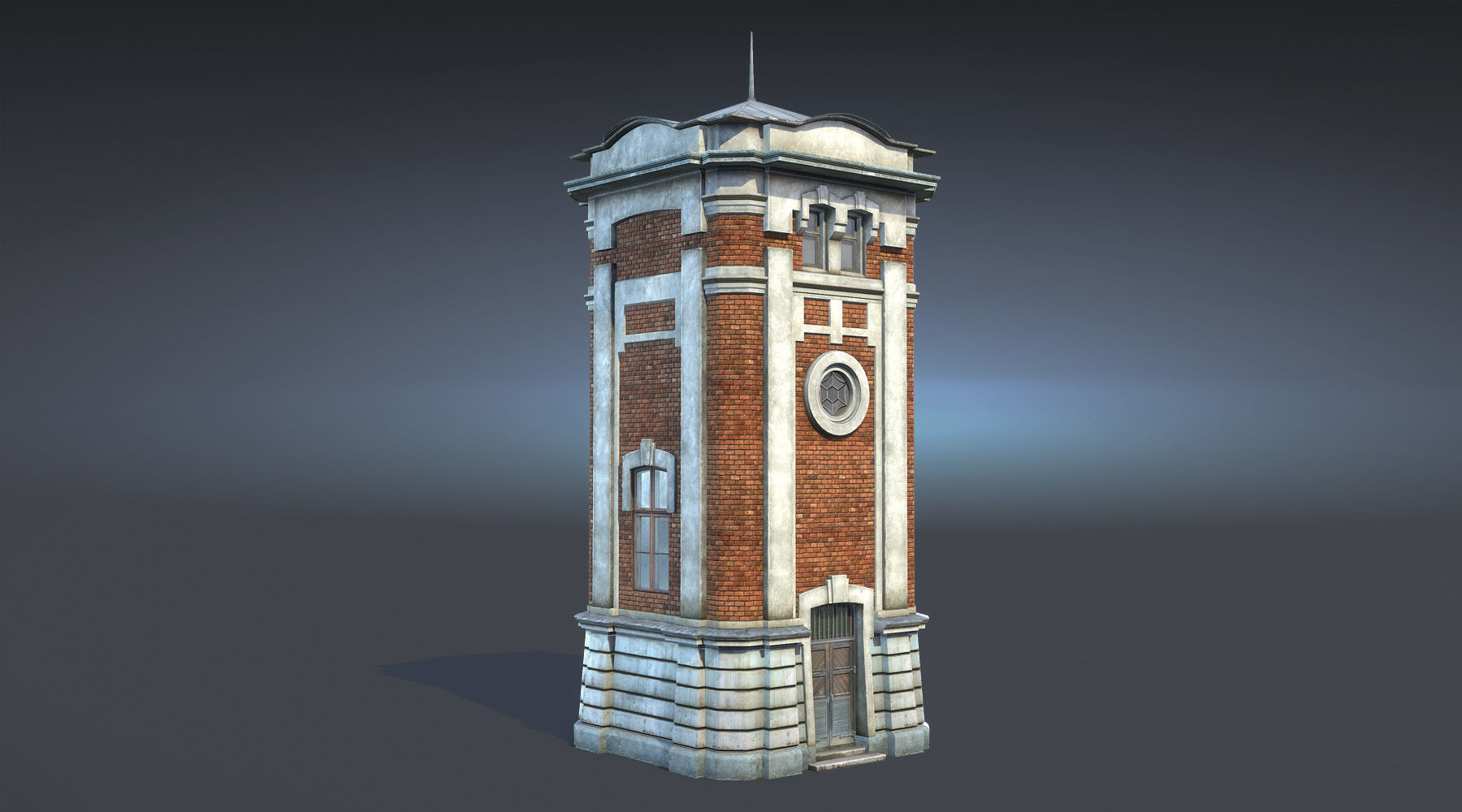 Water Tower 01 Low-poly 3D model_4