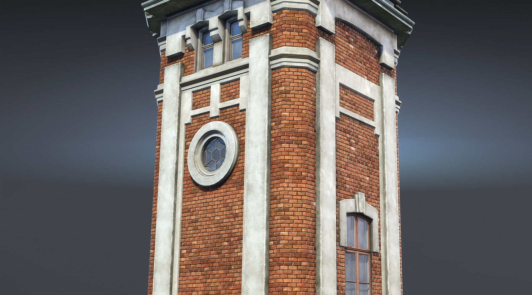 Water Tower 01 Low-poly 3D model_7