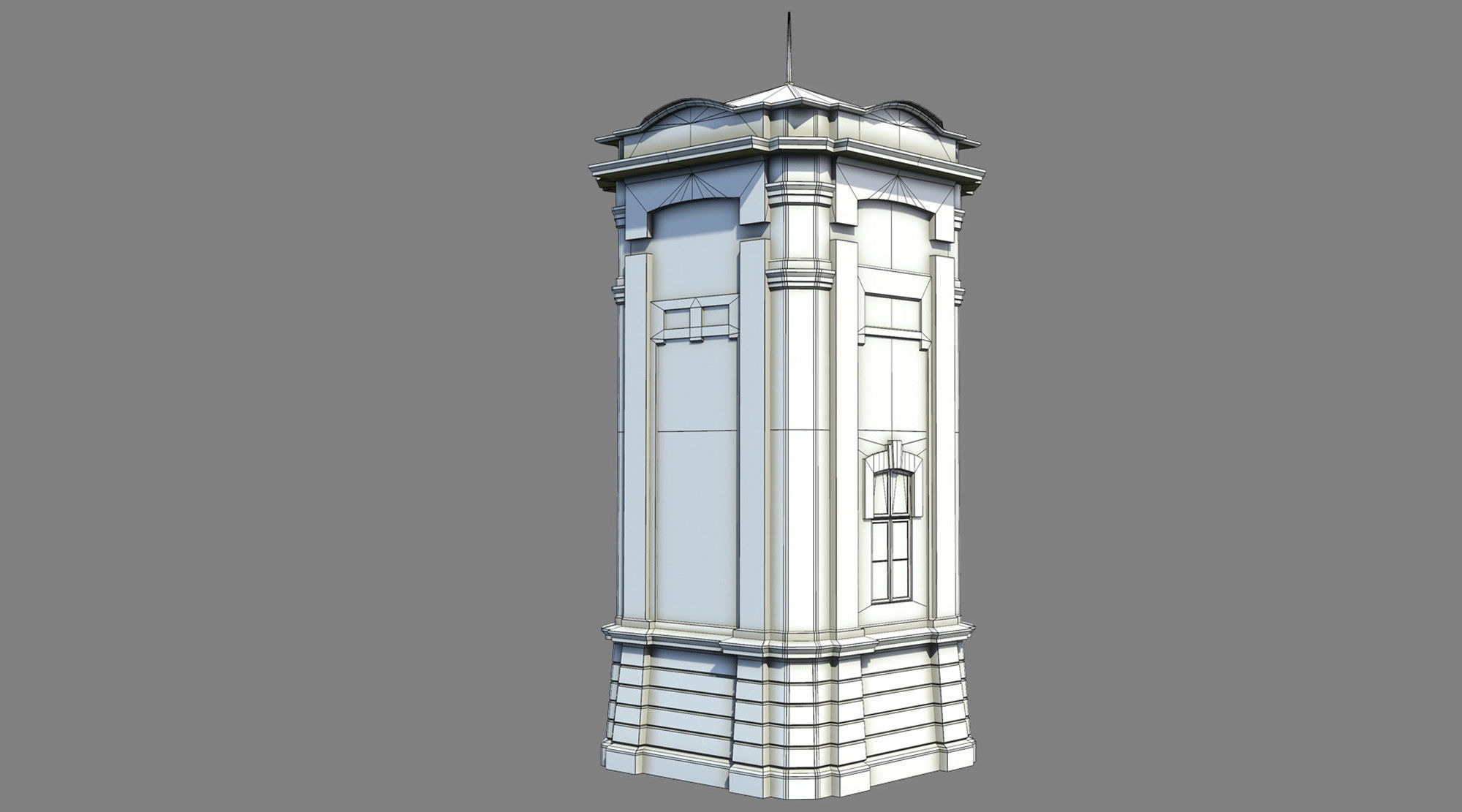Water Tower 01 Low-poly 3D model_9