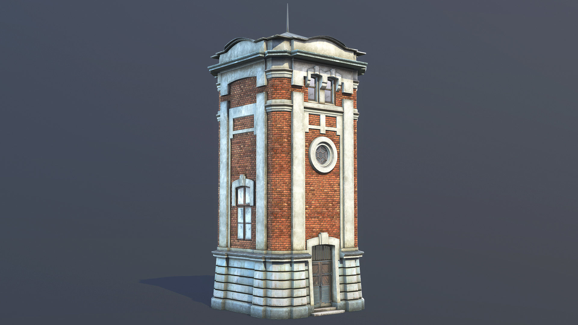Water Tower 01 Ver 2 Low-poly 3D model_3