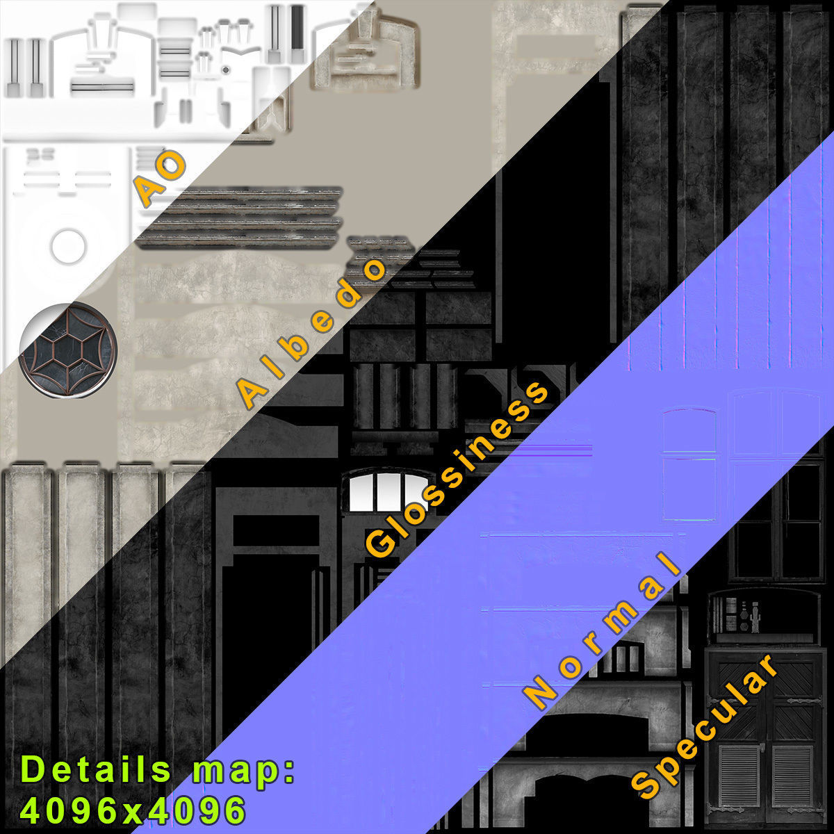 Water Tower 01 Ver 2 Low-poly 3D model_10