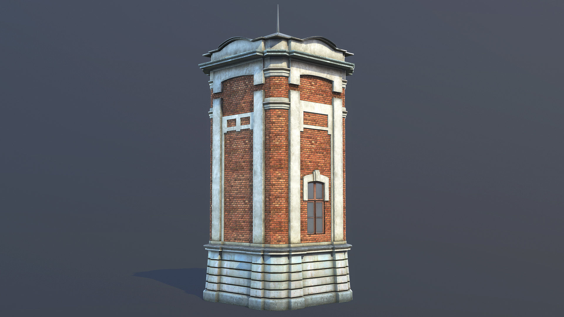 Water Tower 01 Ver 2 Low-poly 3D model_2