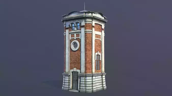 Water Tower 01 Ver 2 Low-poly 3D model