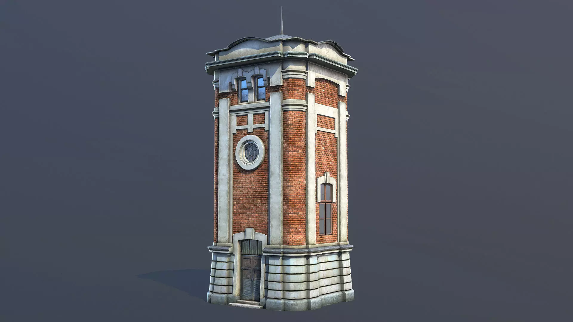 Water Tower 01 Ver 2 Low-poly 3D model_0