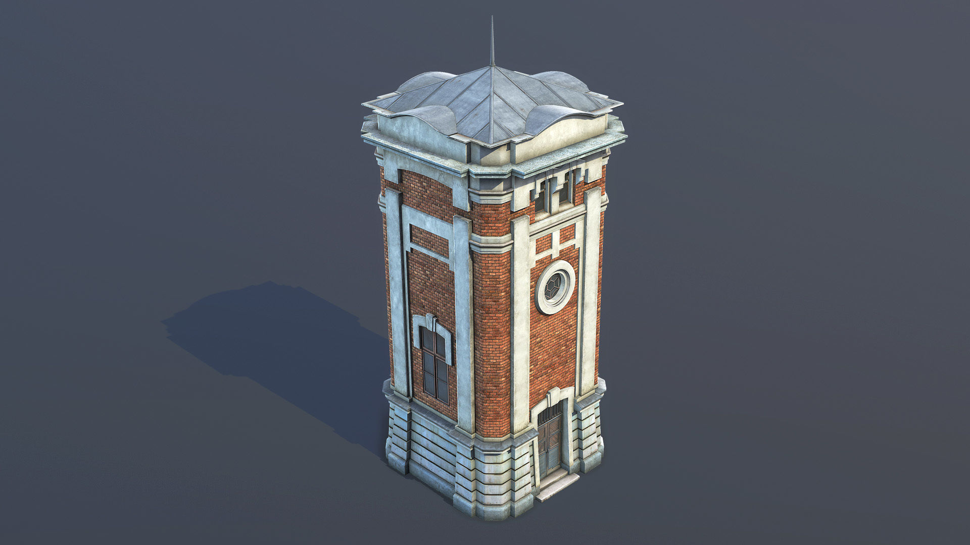Water Tower 01 Ver 2 Low-poly 3D model_4