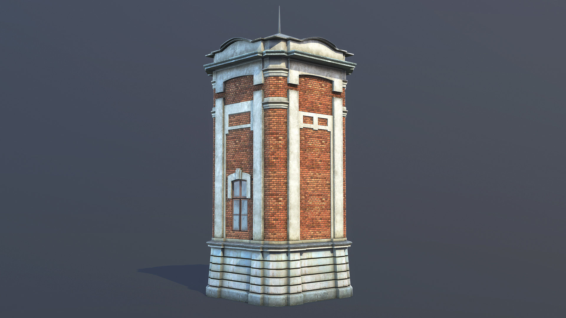 Water Tower 01 Ver 2 Low-poly 3D model_1