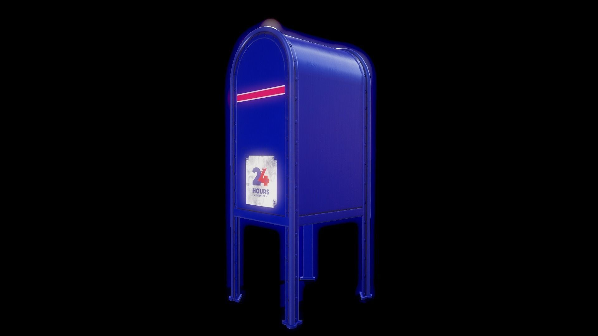 Street Mailbox - Tutorial Included Low-poly 3D model_6