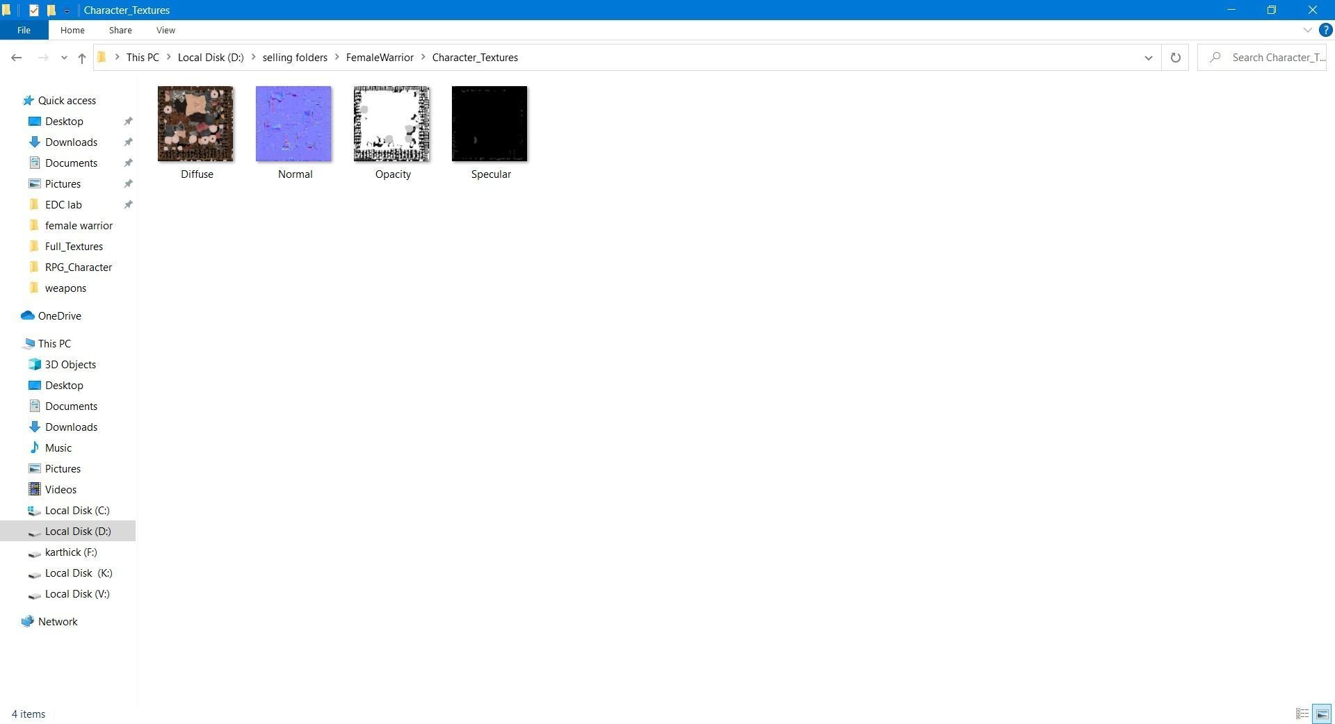 female warrior  Low-poly 3D model_15