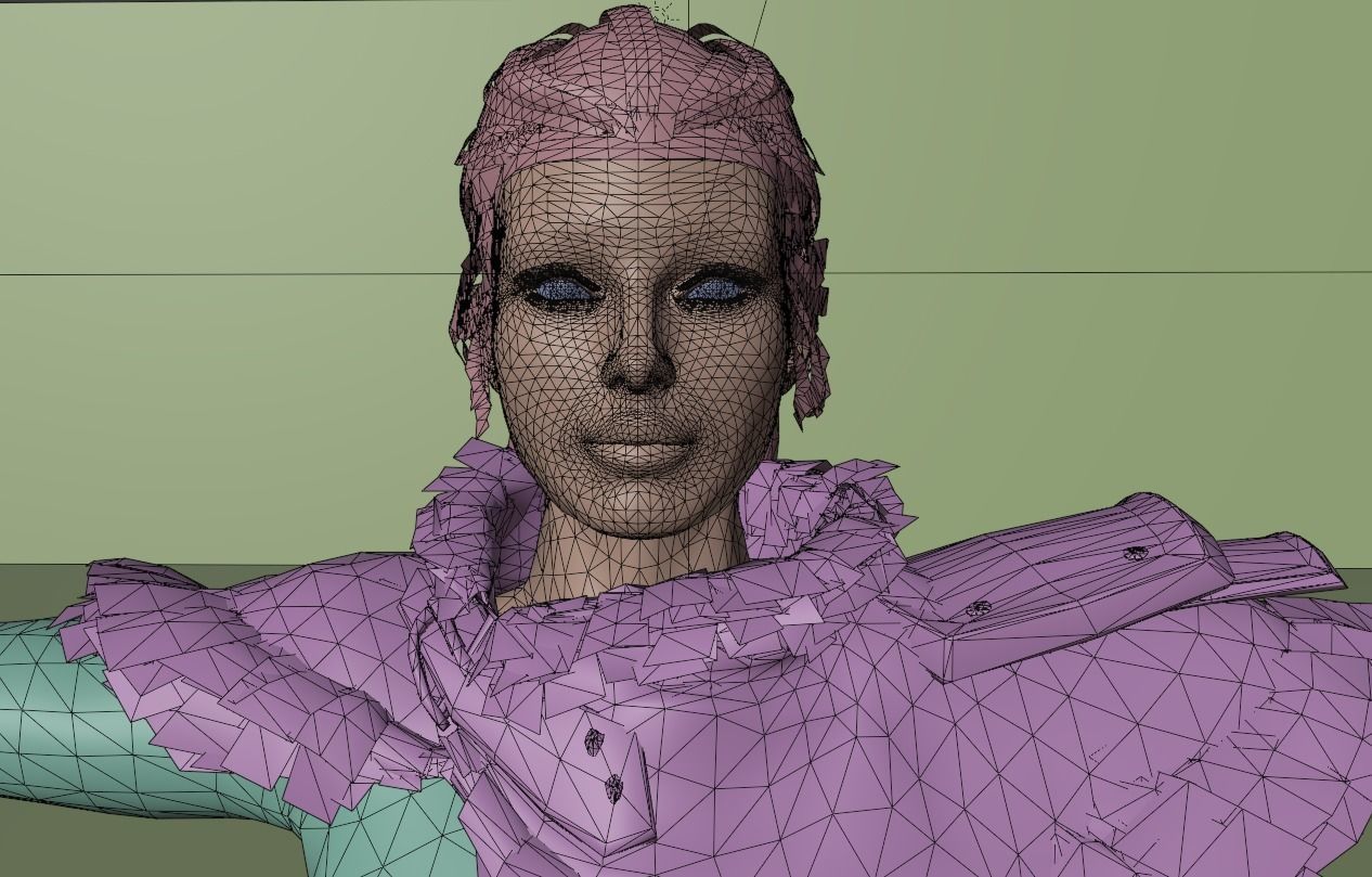 female warrior  Low-poly 3D model_11