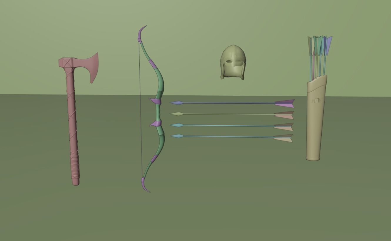 female warrior  Low-poly 3D model_12